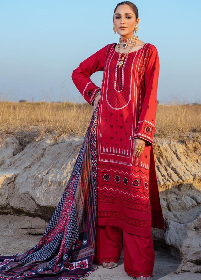 Riwaj By Banafsheh Embroidered Karandi Suits Unstitched 3 Piece BF22R BNK-05 - Winter Collection