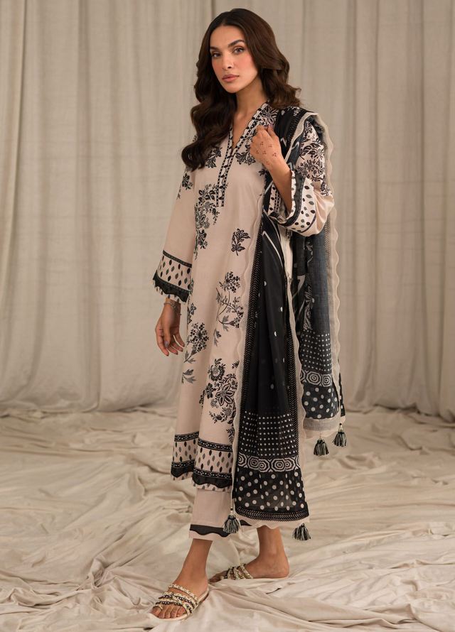 Sahar Printed Lawn Suits Unstitched 3 Piece SHR24PE S24-PL-V1-07 - Summer Collection