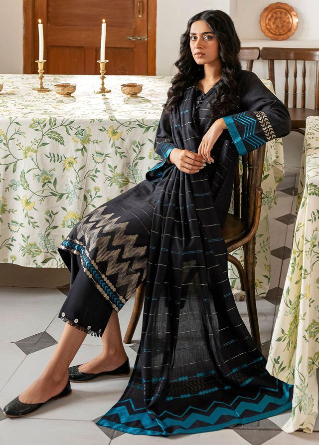 Sahar Printed jacquard Suits Unstitched 3 Piece SHR23SS SJ-RJ-04 - Spring / Summer Collection