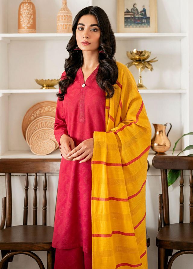 Sahar Printed jacquard Suits Unstitched 3 Piece SHR23SS SJ-RJ-06 - Spring / Summer Collection