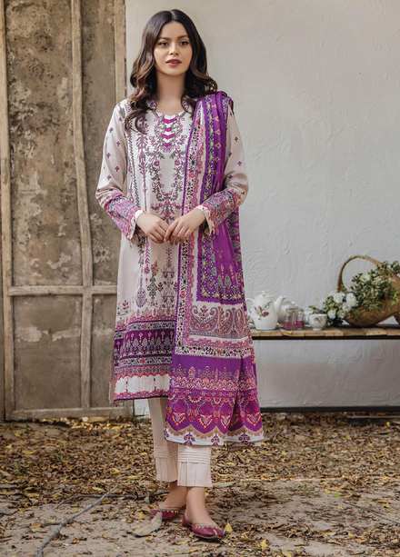 Saira Bano By Humdum Embroidered Lawn Suits Unstitched 3 Piece HD23SB D-01 - Summer Collection