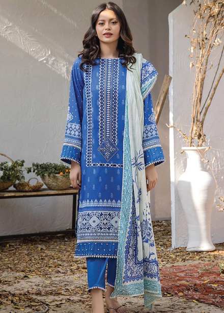 Saira Bano By Humdum Embroidered Lawn Suits Unstitched 3 Piece HD23SB D-02 - Summer Collection