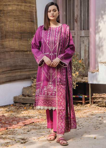 Saira Bano By Humdum Embroidered Lawn Suits Unstitched 3 Piece HD23SB D-03 - Summer Collection