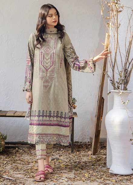 Saira Bano By Humdum Embroidered Lawn Suits Unstitched 3 Piece HD23SB D-05 - Summer Collection