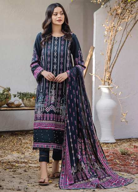 Saira Bano By Humdum Embroidered Lawn Suits Unstitched 3 Piece HD23SB D-06 - Summer Collection