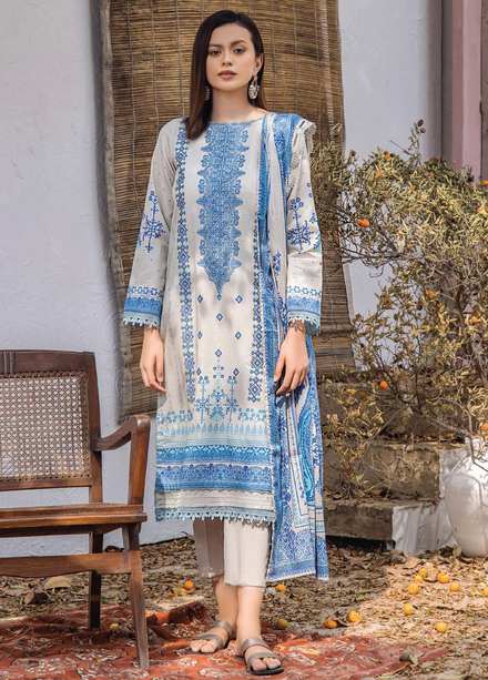 Saira Bano By Humdum Embroidered Lawn Suits Unstitched 3 Piece HD23SB D-10 - Summer Collection