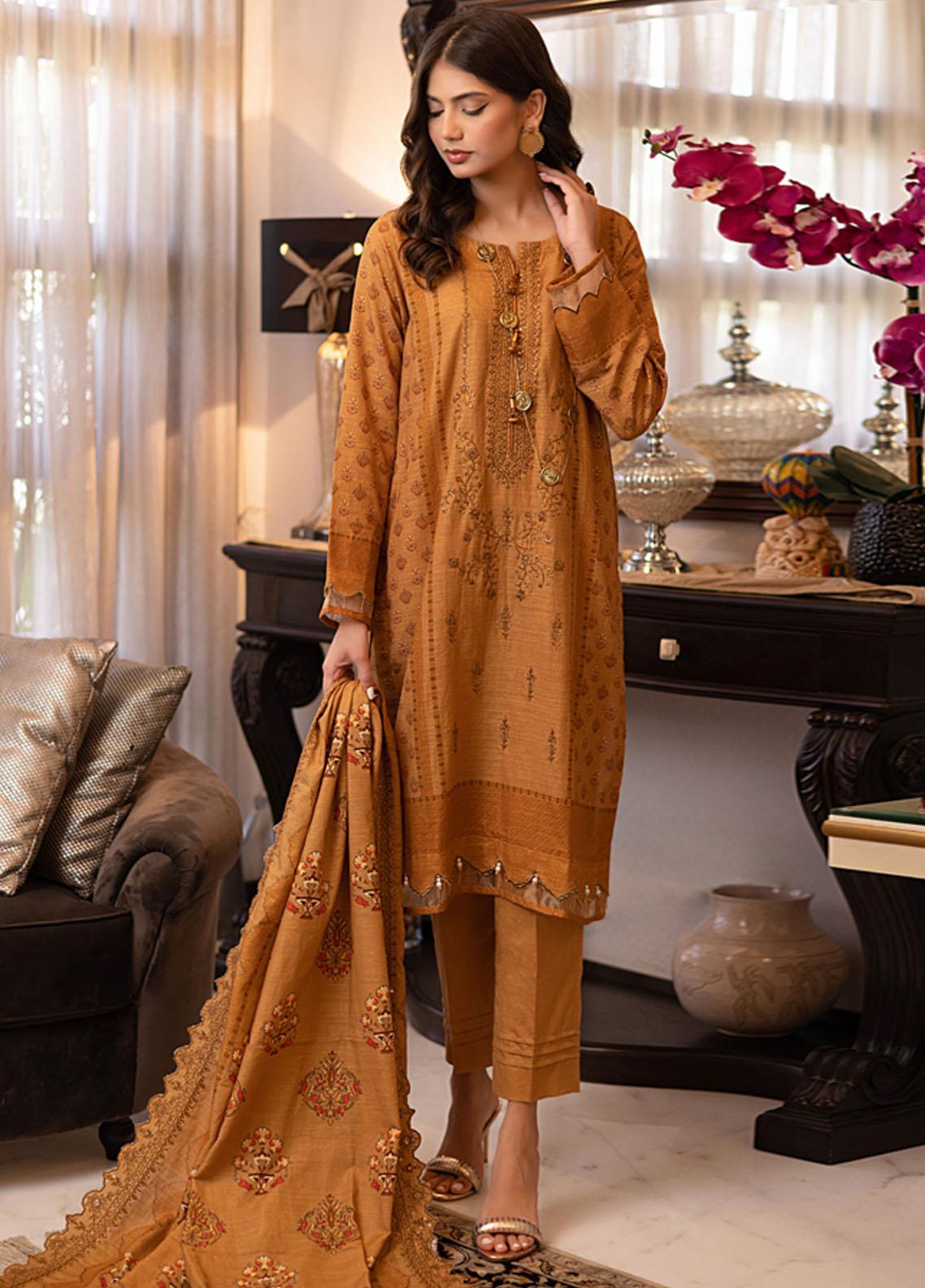 Sahel By Zaha Embroidered Khaddar Suits Unstitched 3 Piece ZKS21S ZW2-21-11 ANAYEL - Winter Collection