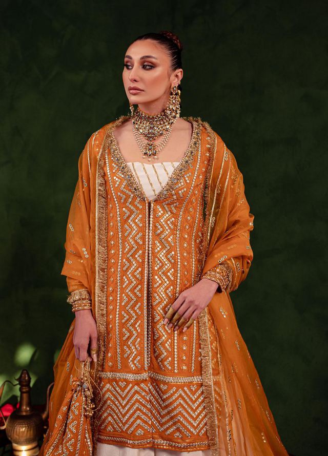Maria Osama Khan Luxury Pret  Silk 3 Piece Dress MOK23SSF HIJR