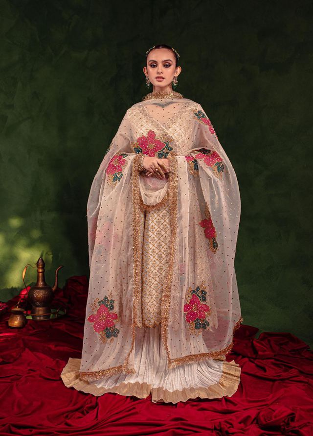 Maria Osama Khan Luxury Pret  Chiffon 3 Piece Dress MOK23SSF FALSAFA