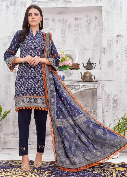 Samia by AB Textiles Printed Lawn Suits Unstitched 3 Piece AB21S SPLF-03 - Summer Collection