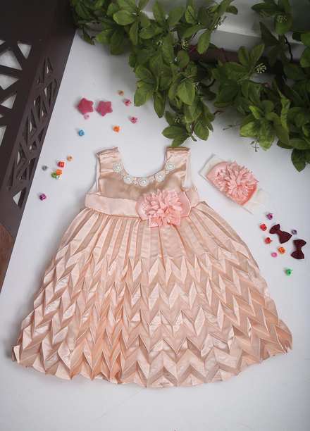 Sanaulla Exclusive Range  Fancy Frocks for Girls -  352 Pink