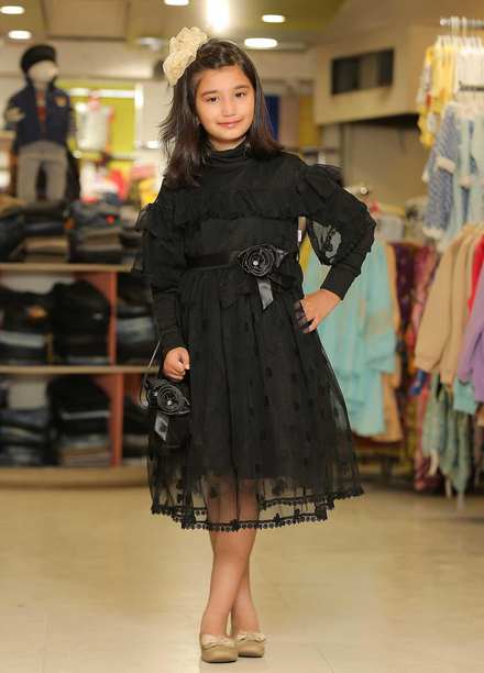 Sanaulla Exclusive Range  Fancy Frocks for Girls -  342659 Black