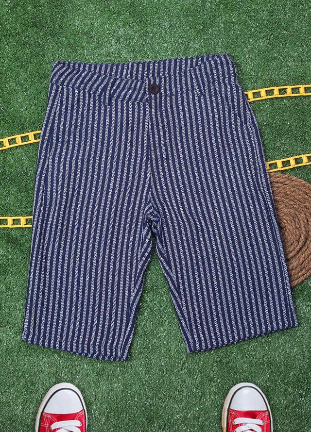 Sanaulla Exclusive Range Cotton Fancy Boys Shorts -  120202 Navy Blue