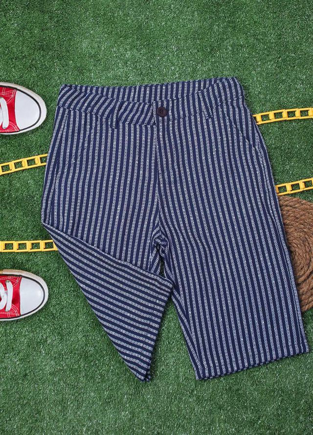 Sanaulla Exclusive Range Cotton Fancy Boys Shorts -  120202 Navy Blue