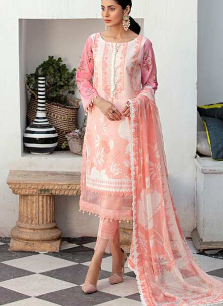 Sanaya Embroidered Lawn Suits Unstitched 3 Piece SNY21L Ameera - Luxury Collection