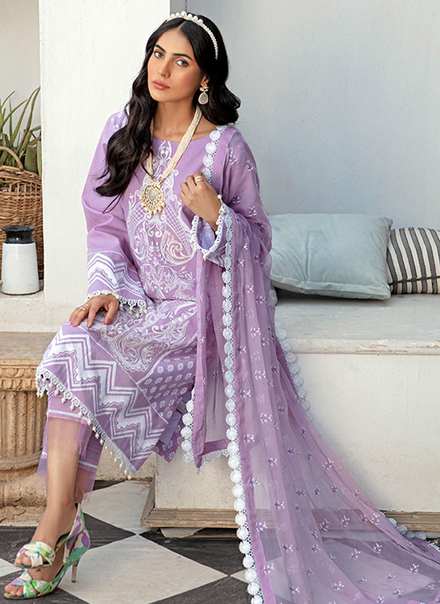 Sanaya Embroidered Lawn Suits Unstitched 3 Piece SNY21L Rema - Luxury Collection