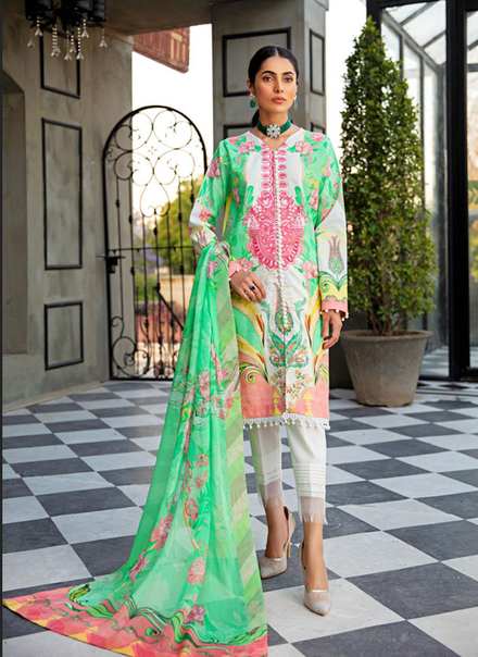 Sanaya Embroidered Lawn Suits Unstitched 3 Piece SNY21L Suhaye - Luxury Collection