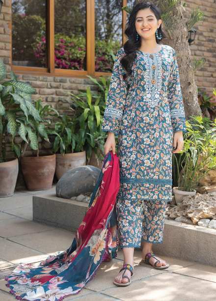 Sehr By Saphron Embroidered Lawn Suits Unstitched 3 Piece SPH23S D-4 - Summer Collection