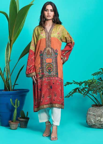 Shamaeel Ansari Luxury Pret  Silk Shirt D-10