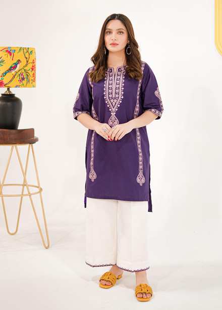 Shanyera Casual Pret Embroidered Lawn 2 Piece Suit SHN22SC B4 - Irish Purple