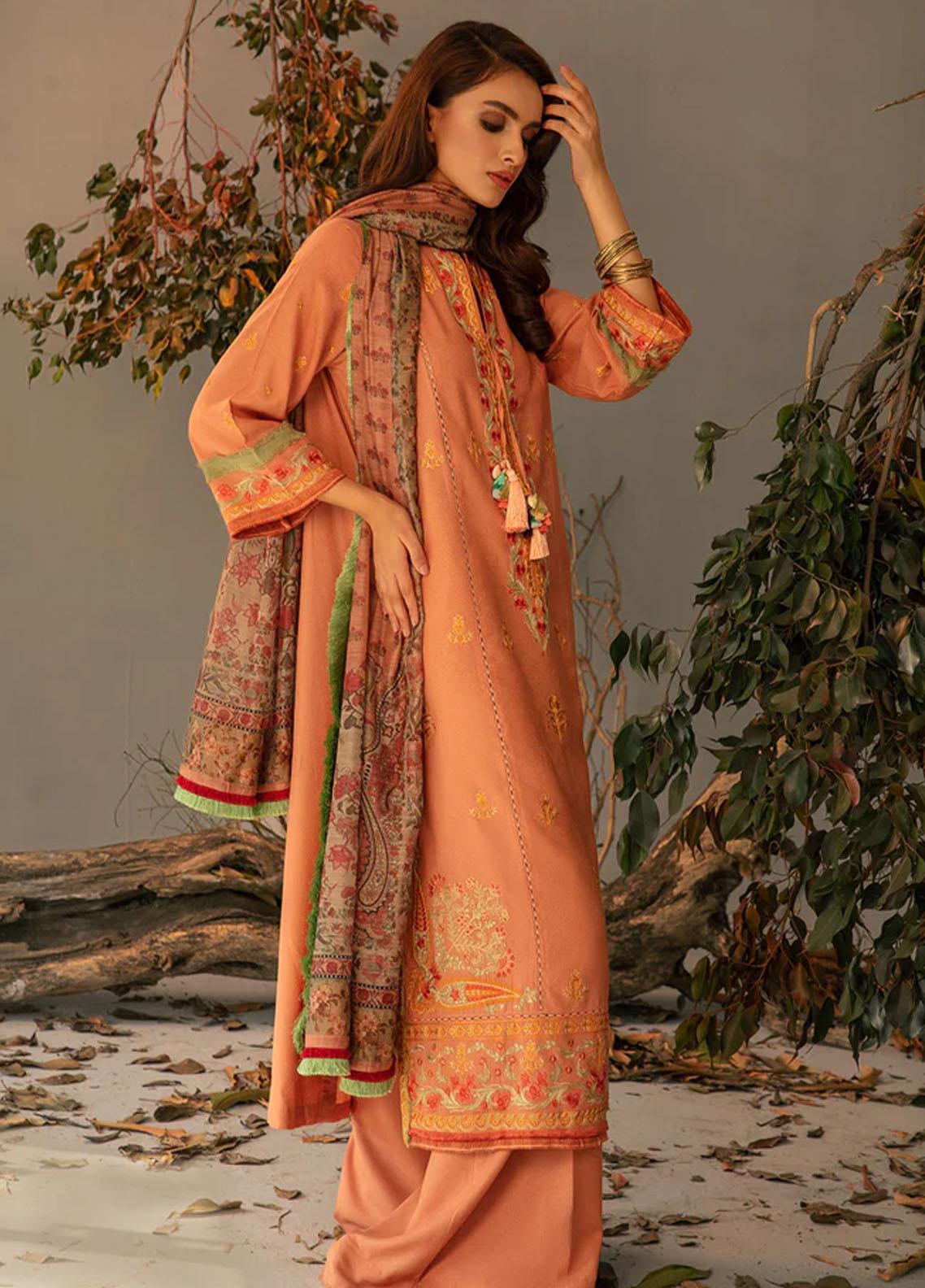 Sobia Nazir Embroidered Silk Karandi Suits Unstitched 3 Piece SN21AW D-01A - Winter Collection main image 1