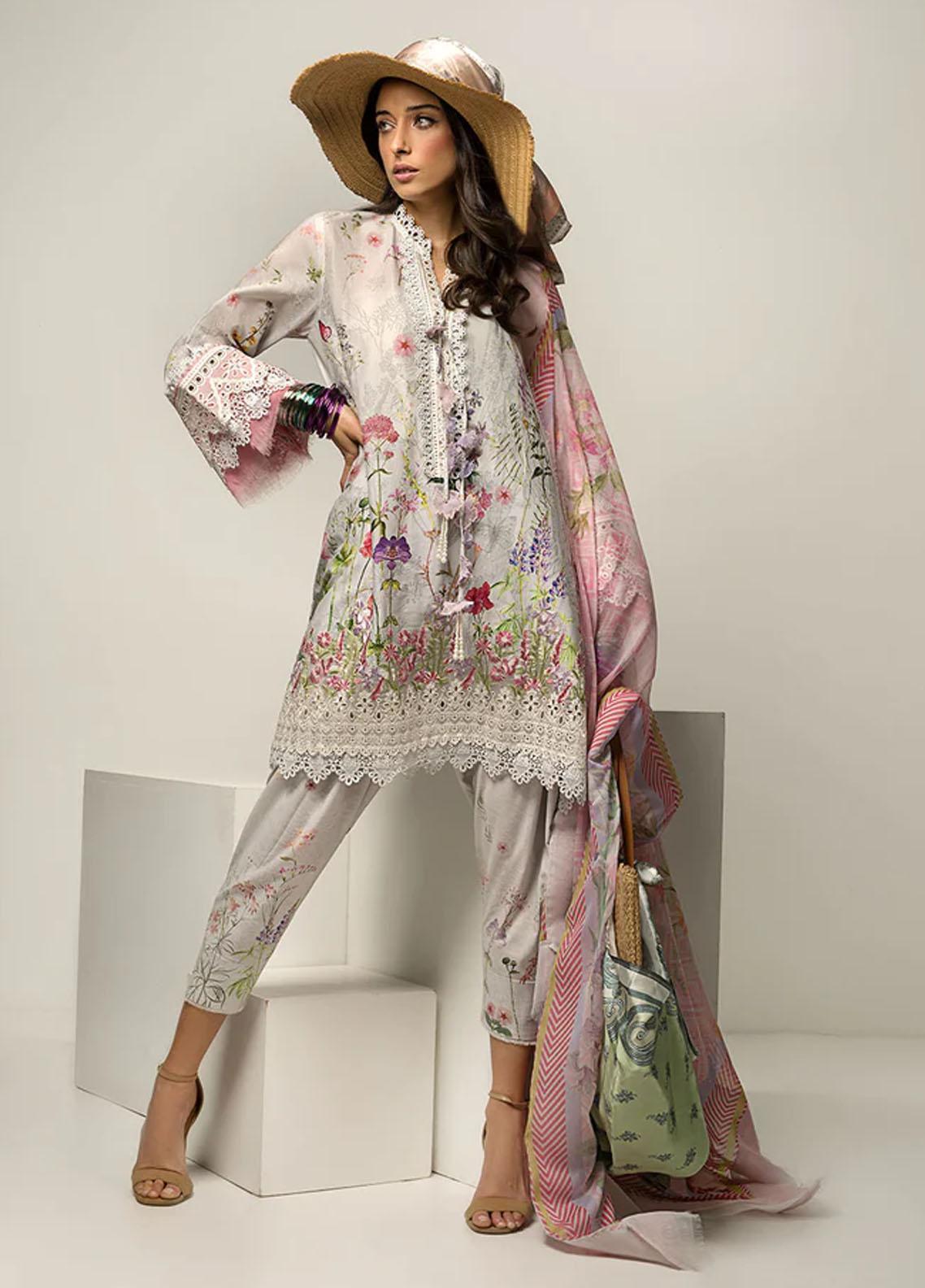 Vital by Sobia Nazir Embroidered Lawn Unstitched 3 Piece Suit - D-05 B - SN25VTV2 - Green - Summer Collection main image 1
