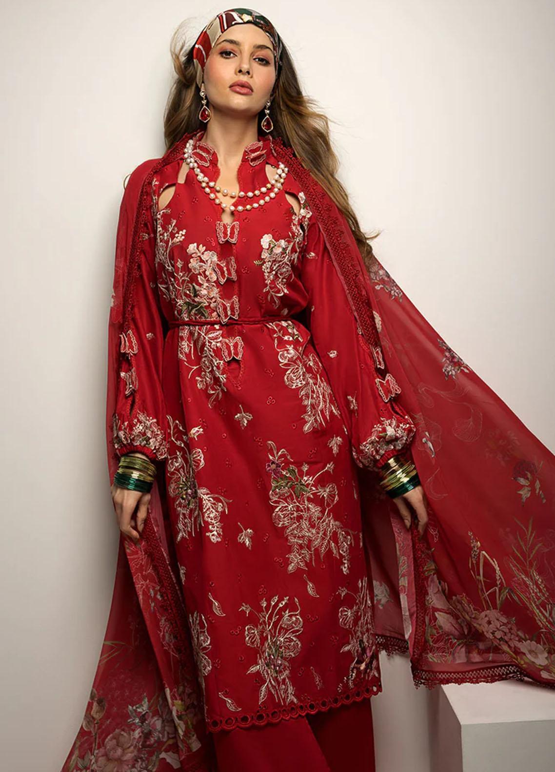 Sobia Nazir Embroidered Silk Karandi Suits Unstitched 3 Piece SN21PF D-02B - Winter Collection main image 1
