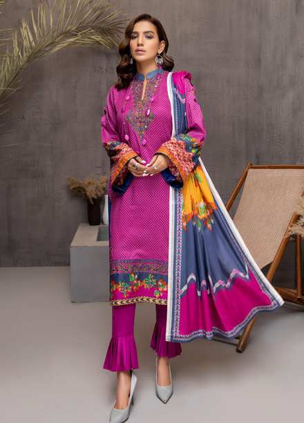 Subhhata Masakali by ZS Textiles Embroidered Lawn Suits Unstitched 3 Piece ZS21SM-2 D-01 - Summer Collection