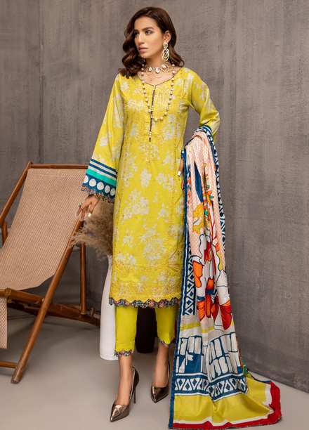 Subhhata Masakali by ZS Textiles Embroidered Lawn Suits Unstitched 3 Piece ZS21SM-2 D-02 - Summer Collection