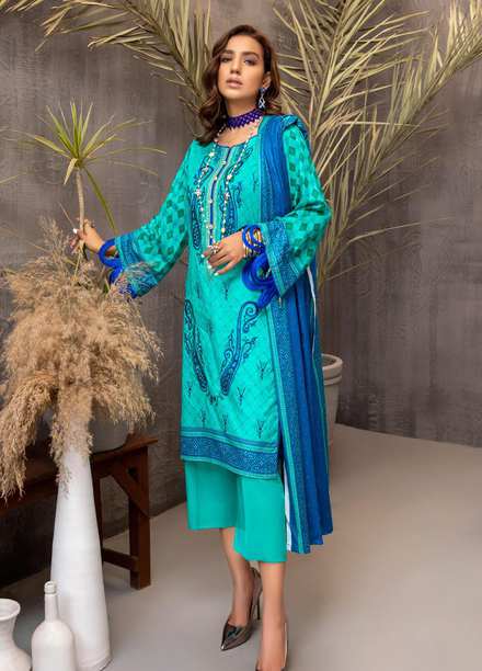 Subhhata Masakali by ZS Textiles Embroidered Lawn Suits Unstitched 3 Piece ZS21SM-2 D-03 - Summer Collection