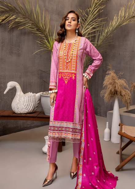 Subhhata Masakali by ZS Textiles Embroidered Lawn Suits Unstitched 3 Piece ZS21SM-2 D-07 - Summer Collection