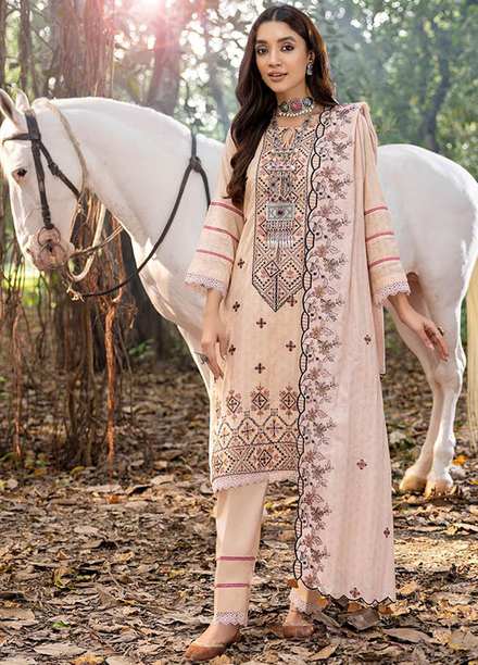 Sunshine Bloom By AL Zohaib Embroidered Jacquard Suits Unstitched 3 Piece AZ23SB D-1 - Winter Collection