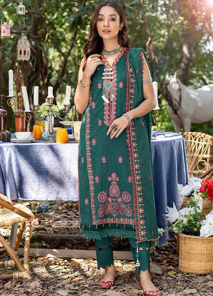 Sunshine Bloom By AL Zohaib Embroidered Jacquard Suits Unstitched 3 Piece AZ23SB D-2 - Winter Collection