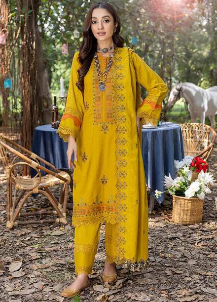 Sunshine Bloom By AL Zohaib Embroidered Jacquard Suits Unstitched 3 Piece AZ23SB D-4 - Winter Collection