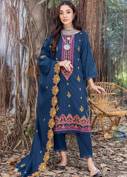 Sunshine Bloom By AL Zohaib Embroidered Jacquard Suits Unstitched 3 Piece AZ23SB D-6 - Winter Collection