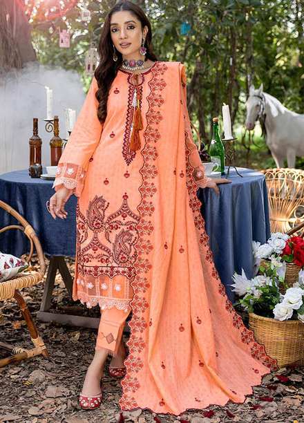 Sunshine Bloom By AL Zohaib Embroidered Jacquard Suits Unstitched 3 Piece AZ23SB D-7 - Winter Collection