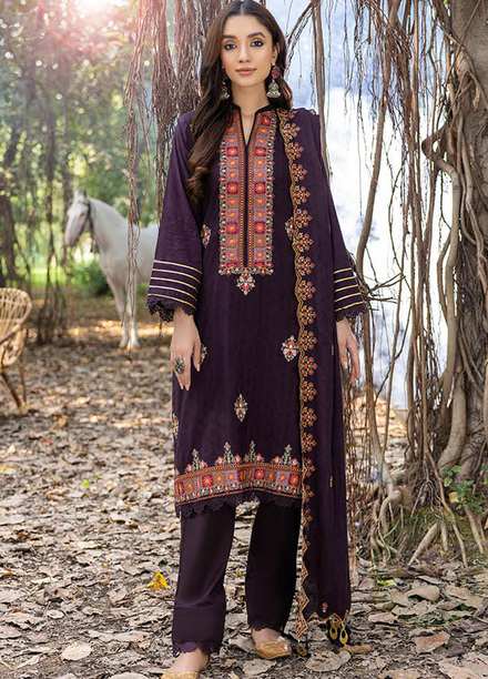 Sunshine Bloom By AL Zohaib Embroidered Jacquard Suits Unstitched 3 Piece AZ23SB D-9 - Winter Collection