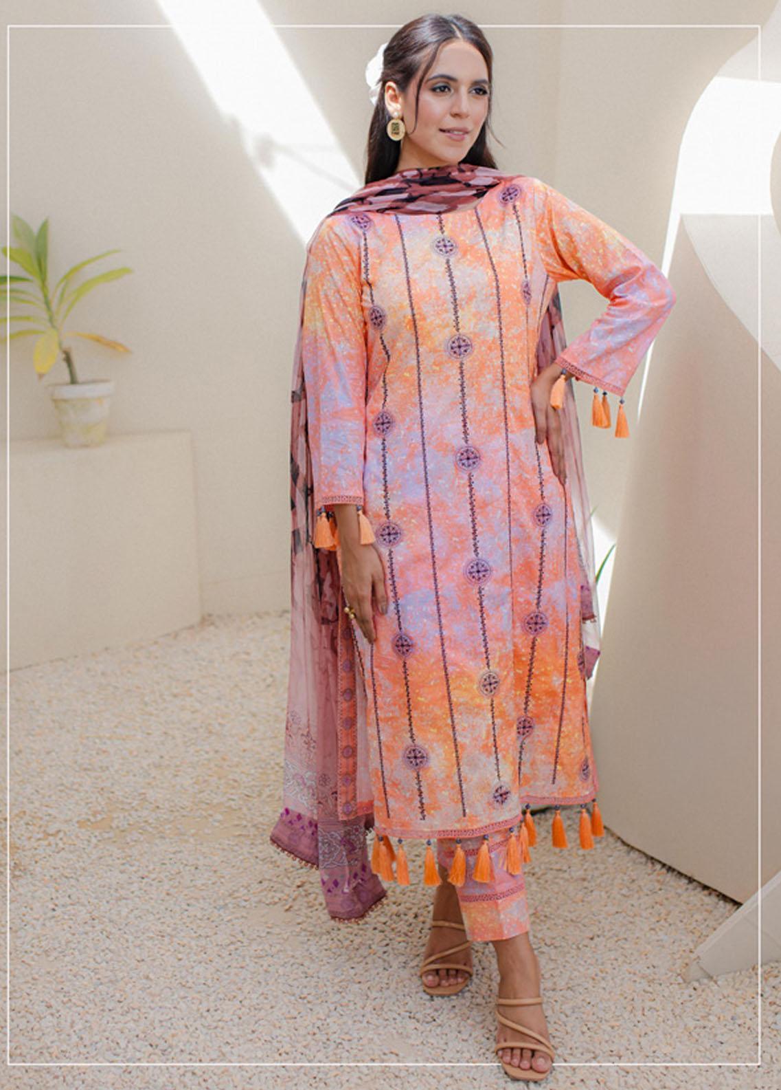 Mahiymaan By Al Zohaib Embroidered Lawn Suits Unstitched 3 Piece MAH21AZ D-02-A - Summer Collection