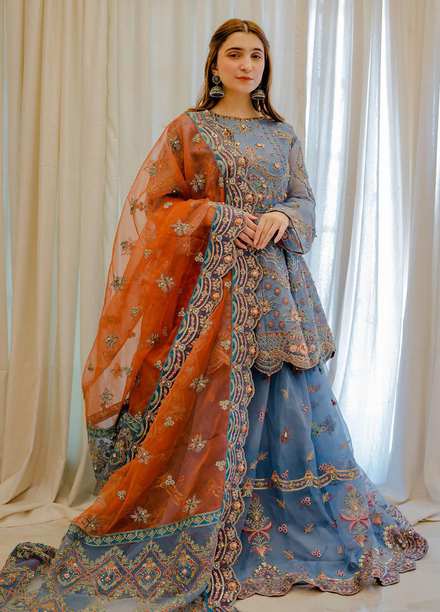 Surmai Luxury Pret Embroidered Organza 3 Piece Suit SUR22RW ELMIRA