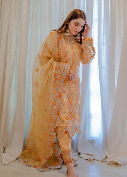 Surmai Luxury Pret Embroidered Organza 3 Piece Suit SUR22RW KHUSH NOOR