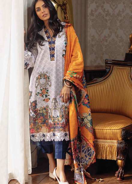 Taabir By Afsaneh Printed Lawn Suits Unstitched 2 Piece AFH21T Gulab A - Summer Collection