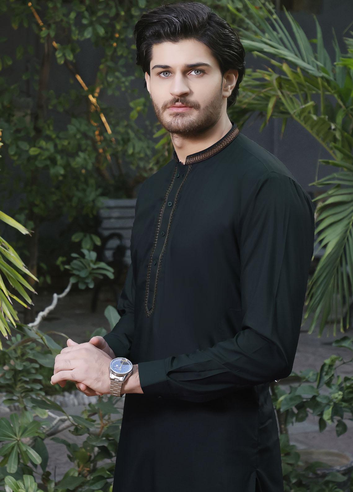 The Great Master (TGM) Jamawar Fancy Kameez Shalwar for Men -  Vanilla Desire