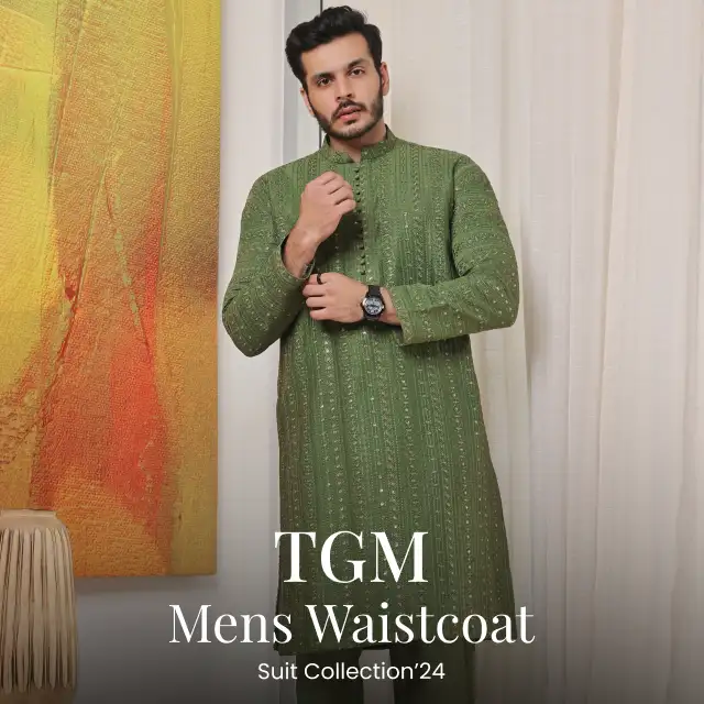 The Great Master (TGM) Atlas Festive Waistcoat for Men -  Slate Brown