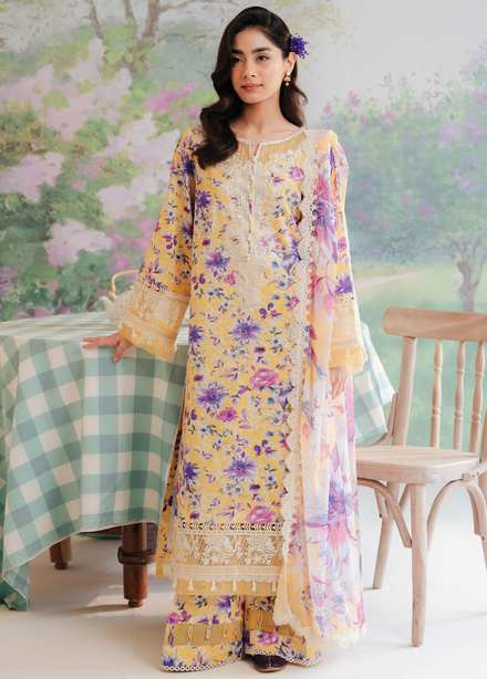 The Floral Charm By Afrozeh Embroidered Lawn Suits Unstitched 3 Piece AF24FC AL-24-V1-01 Tuscany - Summer Collection