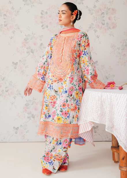 The Floral Charm By Afrozeh Embroidered Lawn Suits Unstitched 3 Piece AF24FC AL-24-V1-06 Sundance - Summer Collection