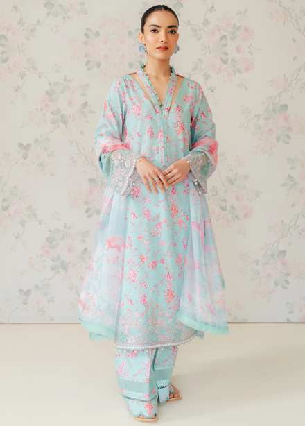 The Floral Charm By Afrozeh Embroidered Lawn Suits Unstitched 3 Piece AF24FC AL-24-V1-07 Bali - Summer Collection