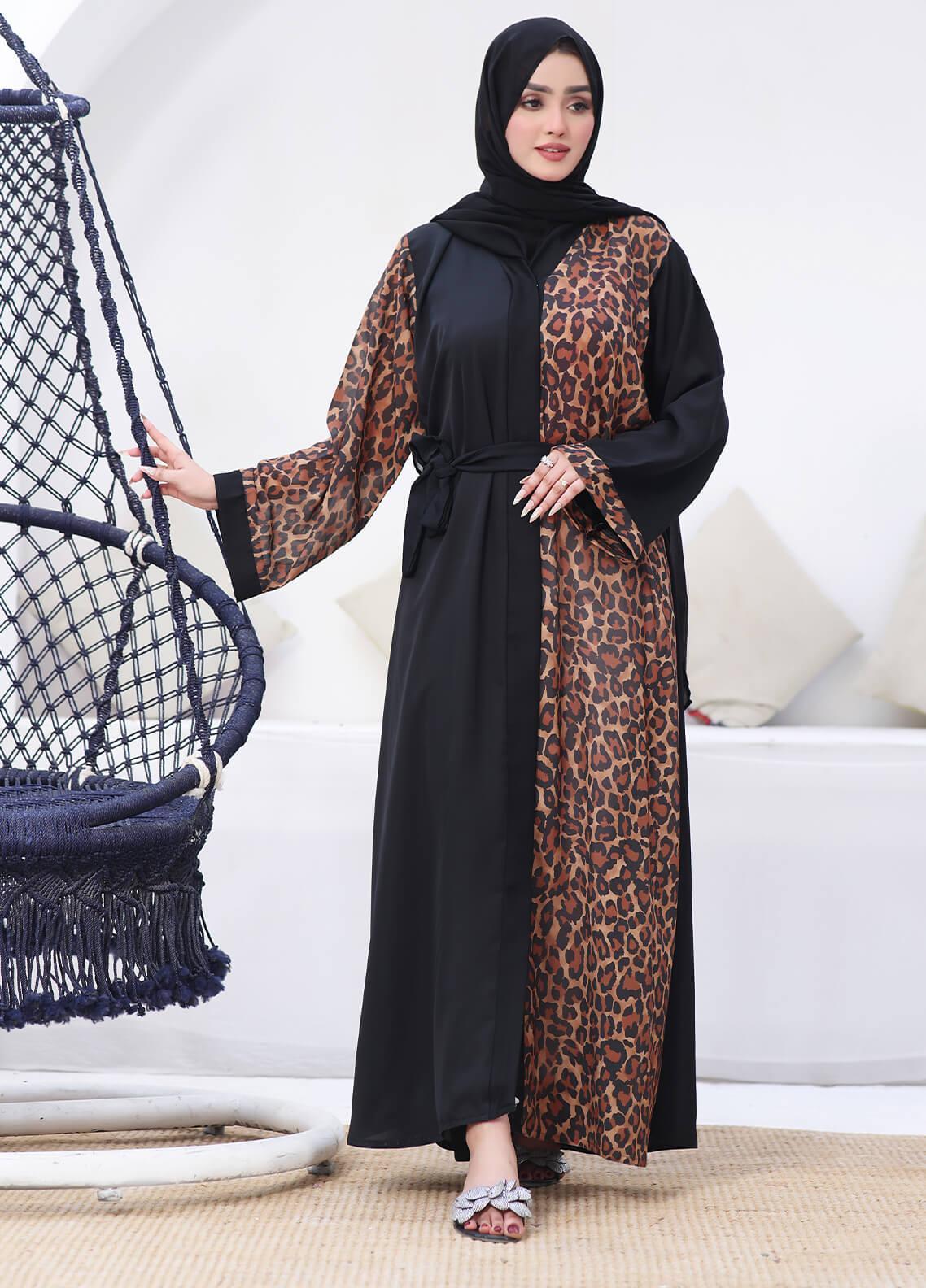 The Great Master (TGM) Front Open Nida Stitched Abaya TGM21A Khaleej e Saufeeya main image 1