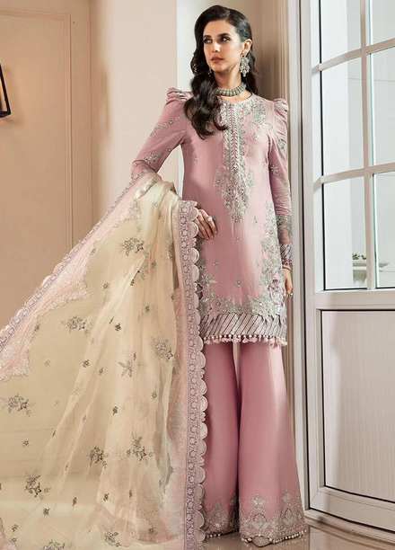 Sateen By Maria B Embroidered Cotton Suits Unstitched 3 Piece MB23ST D-06 - Luxury Collection