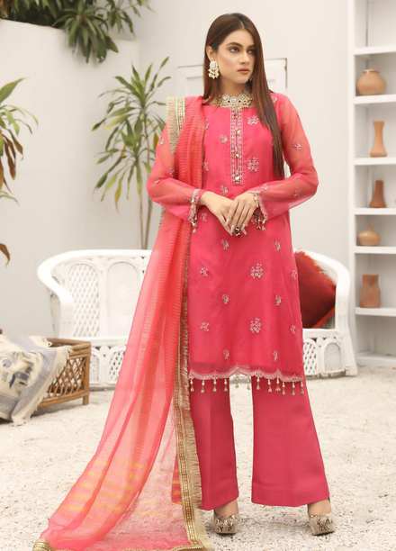 Uzman Yasen Luxury Pret  Organza 4 Piece Dress GEHNA JUGNI00GE117