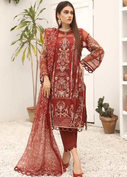 Uzman Yasen Luxury Pret  Net 4 Piece Dress MAANO JUGNI00MA116